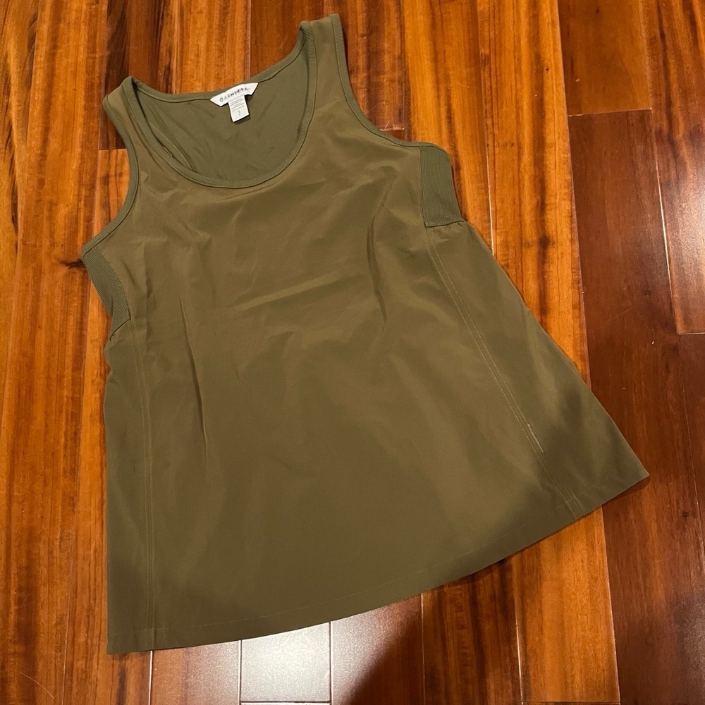 Athleta Olive Green Tank Top Sleeveless Round Neck Activewear Pullover Sz Small